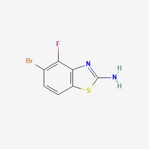 Chemical structure of 5-Bromo-4-fluorobenzo[d]thiazol-2-amine