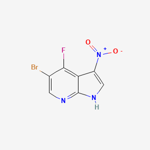 Chemical structure of 5-bromo-4-fluoro-3-nitro-1H-pyrrolo[2,3-b]pyridine