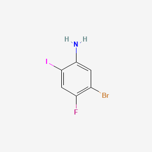 Chemical structure of 5-Bromo-4-fluoro-2-iodoaniline