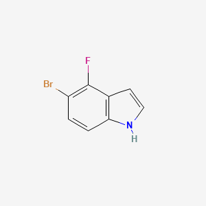 Chemical structure of 5-Bromo-4-fluoro-1H-indole