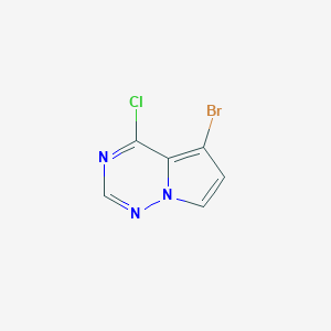 Chemical structure of 5-Bromo-4-chloropyrrolo[2,1-f][1,2,4]triazine