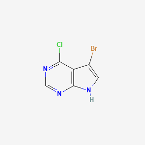 Chemical structure of 5-bromo-4-chloro-7H-pyrrolo[2,3-d]pyrimidine