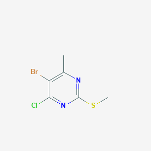 Chemical structure of 5-Bromo-4-chloro-6-methyl-2-(methylthio)pyrimidine
