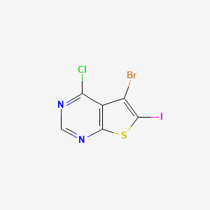 Chemical structure of 5-Bromo-4-chloro-6-iodothieno[2,3-d]pyrimidine