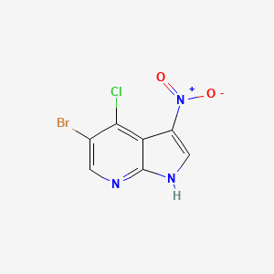 Chemical structure of 5-Bromo-4-chloro-3-nitro-1H-pyrrolo[2,3-b]pyridine