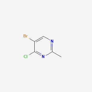 Chemical structure of 5-Bromo-4-chloro-2-methylpyrimidine