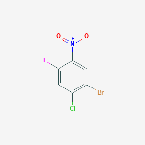 Chemical structure of 5-Bromo-4-chloro-2-iodonitrobenzene