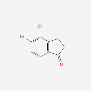 Chemical structure of 5-Bromo-4-chloro-2,3-dihydro-1H-inden-1-one