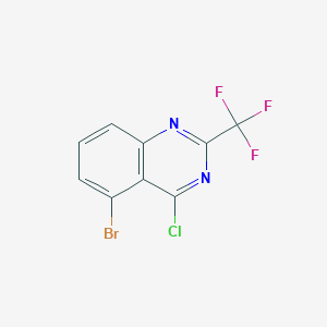 Chemical structure of 5-Bromo-4-chloro-2-(trifluoromethyl)quinazoline