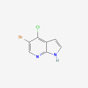 Chemical structure of 5-Bromo-4-chloro-1H-pyrrolo[2,3-b]pyridine