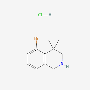 Chemical structure of 5-Bromo-4,4-dimethyl-1,2,3,4-tetrahydroisoquinoline hydrochloride