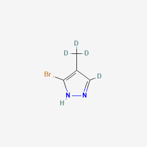 Chemical structure of 5-bromo-4-(methyl-d3)-1H-pyrazole-3-d