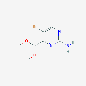 Chemical structure of 5-Bromo-4-(dimethoxymethyl)pyrimidin-2-amine