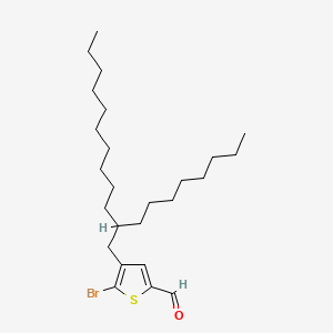 Chemical structure of 5-Bromo-4-(2-octyldodecyl)thiophene-2-carbaldehyde
