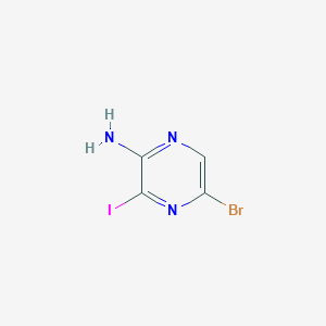 Chemical structure of 5-Bromo-3-iodopyrazin-2-amine