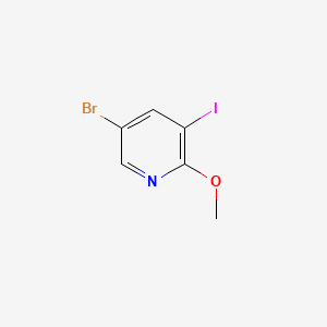 Chemical structure of 5-Bromo-3-iodo-2-methoxypyridine