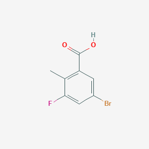 Chemical structure of 5-Bromo-3-fluoro-2-methylbenzoic acid