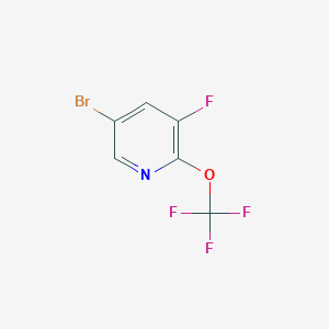 Chemical structure of 5-Bromo-3-fluoro-2-(trifluoromethoxy)pyridine