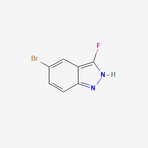 Chemical structure of 5-Bromo-3-fluoro-1H-indazole