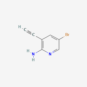 Chemical structure of 5-Bromo-3-ethynylpyridin-2-ylamine