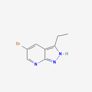 Chemical structure of 5-Bromo-3-ethyl-1H-pyrazolo[3,4-b]pyridine