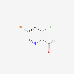 Chemical structure of 5-Bromo-3-chloropicolinaldehyde