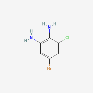 Chemical structure of 5-Bromo-3-chlorobenzene-1,2-diamine