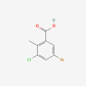Chemical structure of 5-Bromo-3-chloro-2-methylbenzoic acid