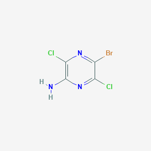 Chemical structure of 5-Bromo-3,6-dichloropyrazin-2-amine