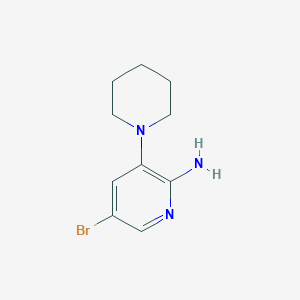 Chemical structure of 5-Bromo-3-(piperidin-1-yl)pyridin-2-amine