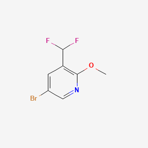 Chemical structure of 5-Bromo-3-(difluoromethyl)-2-methoxypyridine