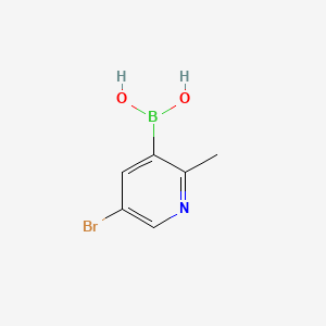 Chemical structure of 5-Bromo-2-methylpyridine-3-boronic acid