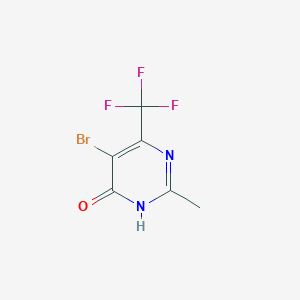 Chemical structure of 5-Bromo-2-methyl-6-(trifluoromethyl)pyrimidin-4-ol