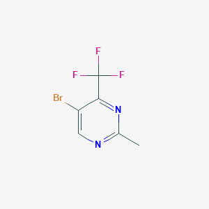 Chemical structure of 5-Bromo-2-methyl-4-(trifluoromethyl)pyrimidine