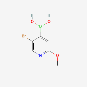 Chemical structure of 5-Bromo-2-methoxypyridine-4-boronic acid