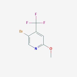 Chemical structure of 5-Bromo-2-methoxy-4-(trifluoromethyl)pyridine