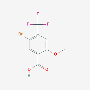 Chemical structure of 5-Bromo-2-methoxy-4-(trifluoromethyl)benzoic acid
