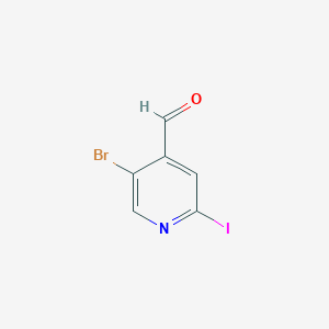 Chemical structure of 5-Bromo-2-iodoisonicotinaldehyde