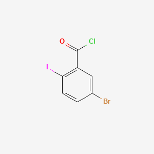 Chemical structure of 5-bromo-2-iodobenzoyl chloride