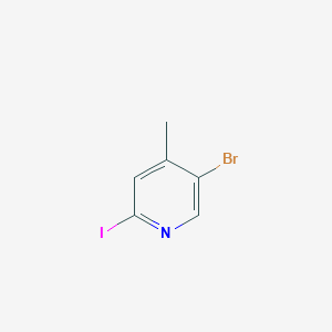 Chemical structure of 5-Bromo-2-iodo-4-methylpyridine