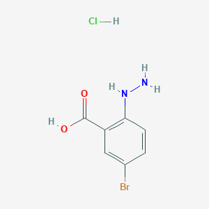 Chemical structure of 5-Bromo-2-hydrazinylbenzoic acid hydrochloride
