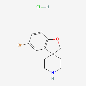 Chemical structure of 5-Bromo-2H-spiro[benzofuran-3,4'-piperidine] hydrochloride