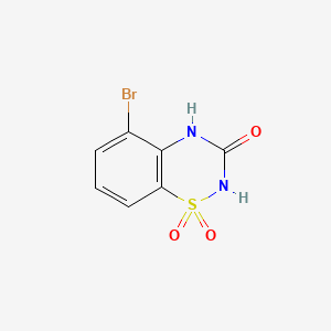 Chemical structure of 5-Bromo-2H-benzo[e][1,2,4]thiadiazin-3(4H)-one 1,1-dioxide