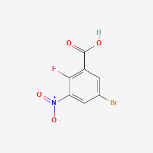 Chemical structure of 5-Bromo-2-fluoro-3-nitrobenzoic acid