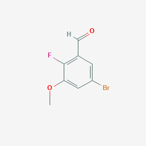 Chemical structure of 5-Bromo-2-fluoro-3-methoxybenzaldehyde