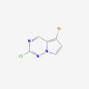 Chemical structure of 5-Bromo-2-chloropyrrolo[2,1-f][1,2,4]triazine