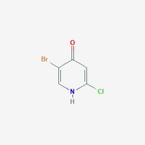 Chemical structure of 5-bromo-2-chloropyridin-4-ol