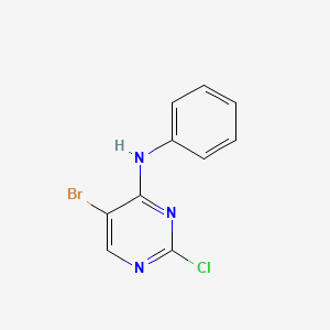 Chemical structure of 5-Bromo-2-chloro-N-phenylpyrimidin-4-amine