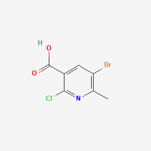 Chemical structure of 5-Bromo-2-chloro-6-methylnicotinic acid