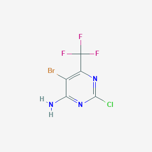 Chemical structure of 5-Bromo-2-chloro-6-(trifluoromethyl)pyrimidin-4-amine
